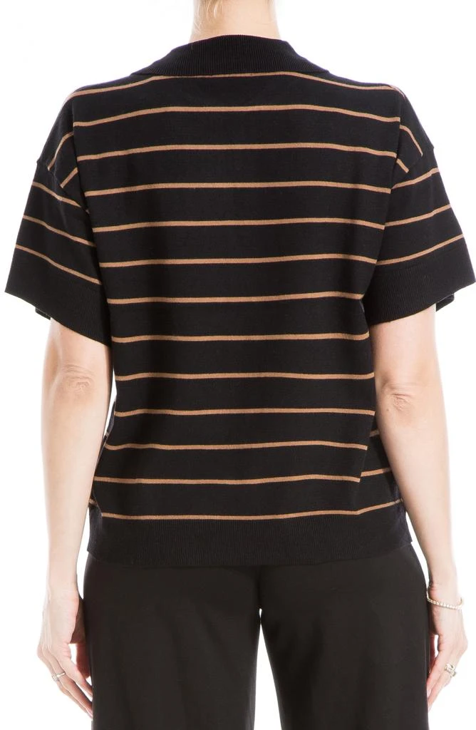 Max Studio Johnny Collar Stripe Knit Polo Sweater 2