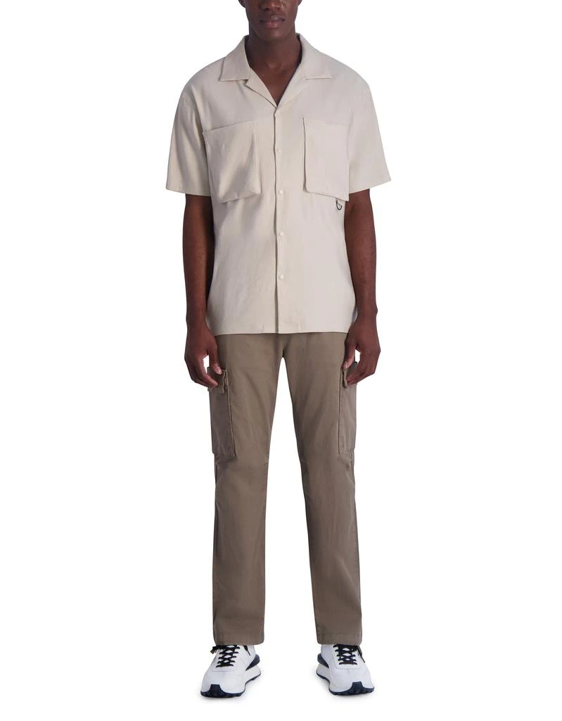 Karl Lagerfeld Paris SHORT SLEEVE BUTTON DOWN SHIRT JACKET WITH CHEST 5