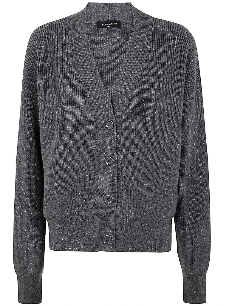 Fabiana Filippi Fabiana Filippi Chunky-Knit Lurex Detailed Cardigan 1