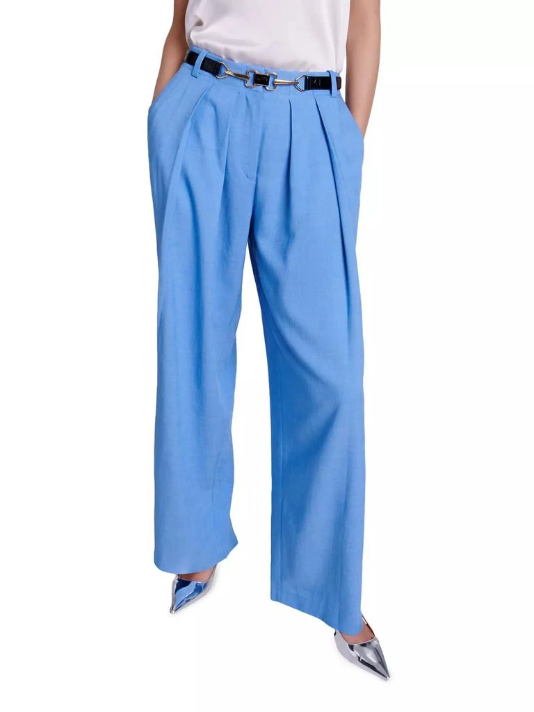 Maje Wide-Leg Suit Trousers with Pleats 2