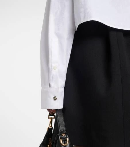 Versace Barocco jacquard cropped cotton shirt 6