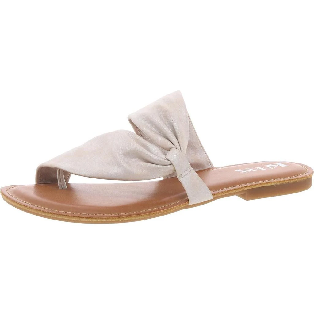 KORKS RACHELLE Womens Mixed Media Faux Leather Slide Sandals 1