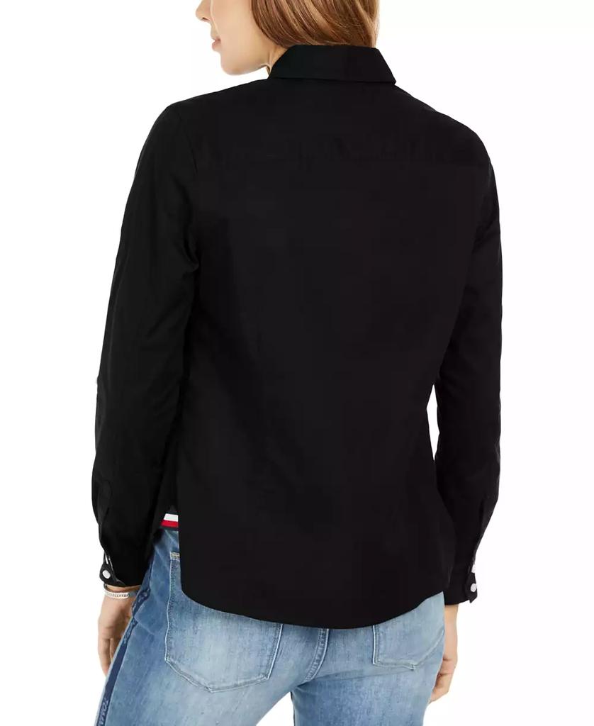 Tommy Hilfiger Women
s Cotton Roll-Tab Button-Up Shirt