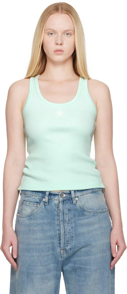 Casablanca Blue Ribbed Jersey Tank Top 1