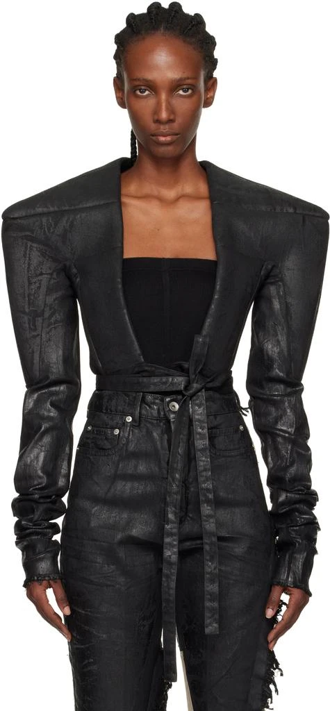 Rick Owens Black Concordians Tight Denim Jacket 1