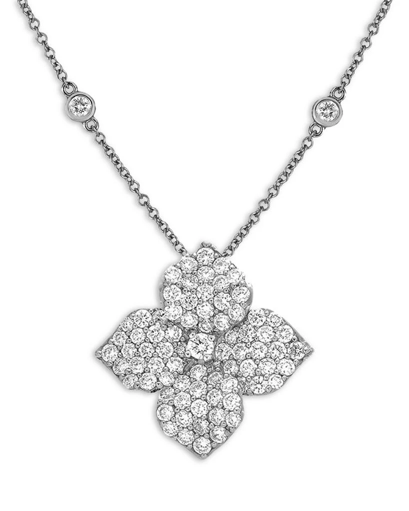 Piranesi 18K White Gold Large Fiore Necklace with Diamonds, 1.87 tcw 1