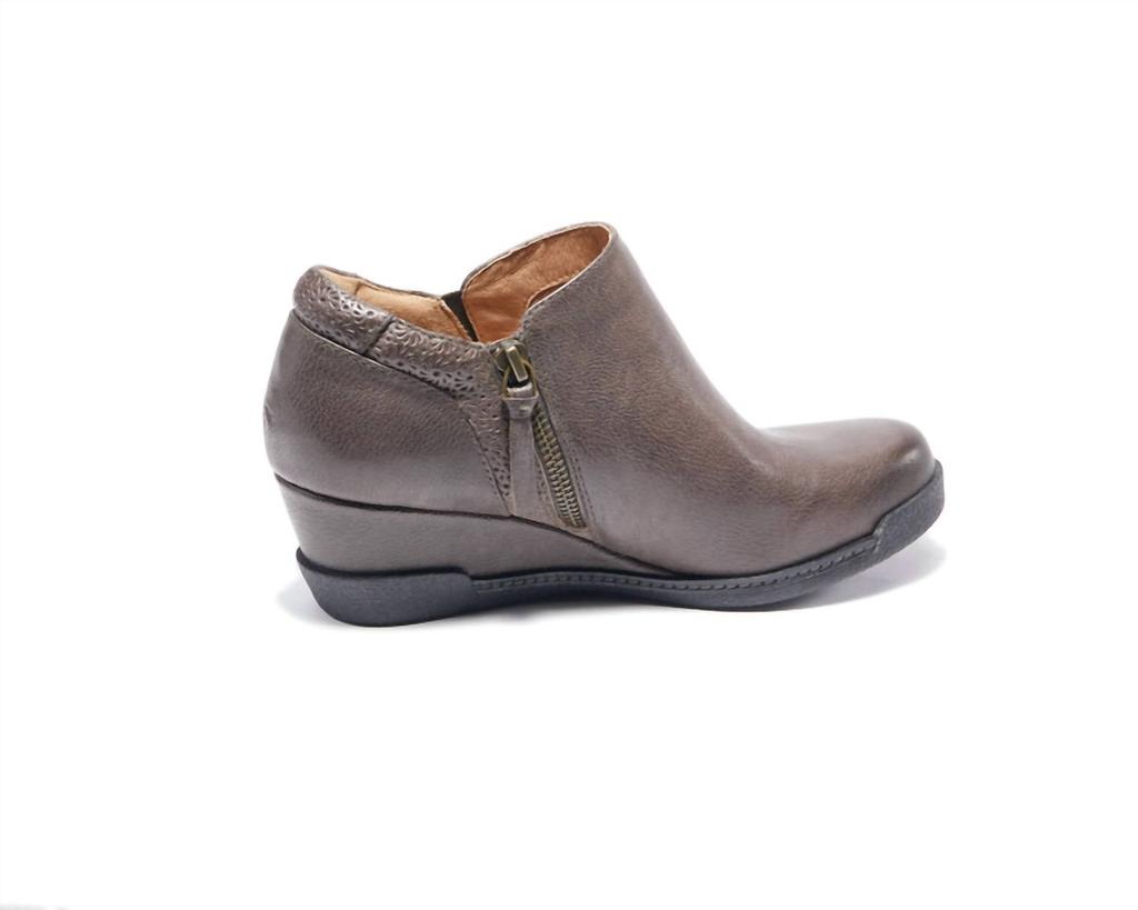 Halsa Footwear Women's Devina Wedge Ankle Boot In Dark Grey