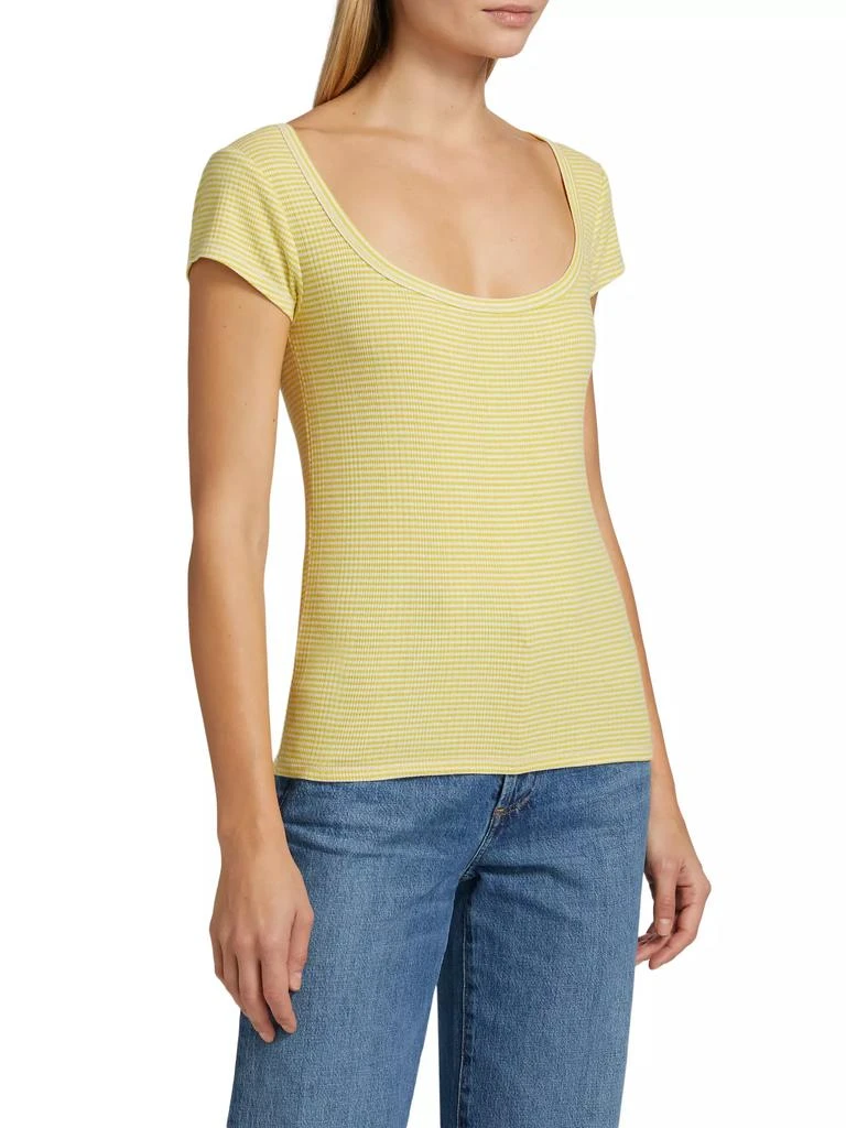 Splendid Selena Striped Rib-Knit T-Shirt 4