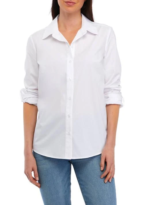 Kim Rogers® Rogers Womens Long Sleeve Button Front Shirt 1