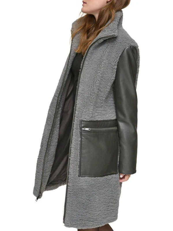 Andrew Marc Tunis Faux Shearling & Faux Leather Zip Jacket 3