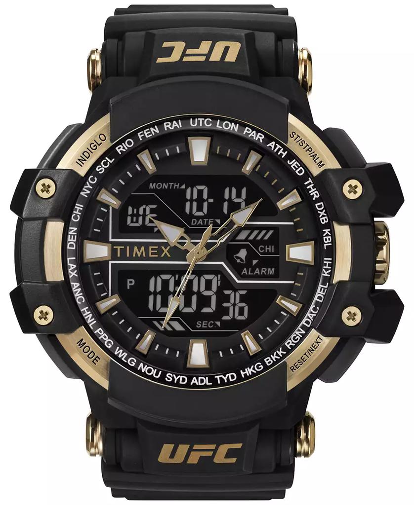 Timex UFC Men's Combat Analog-Digital Black Resin Watch, 53mm