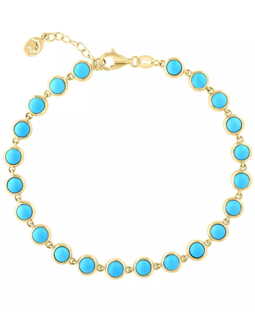 Effy Turquoise Bracelet in 14k Yellow Gold Over Silver