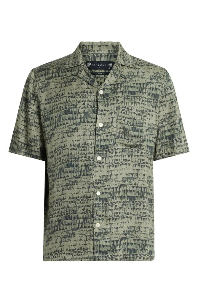 ALL SAINTS Liszt Short Sleeve Cotton Button-Up Shirt 4