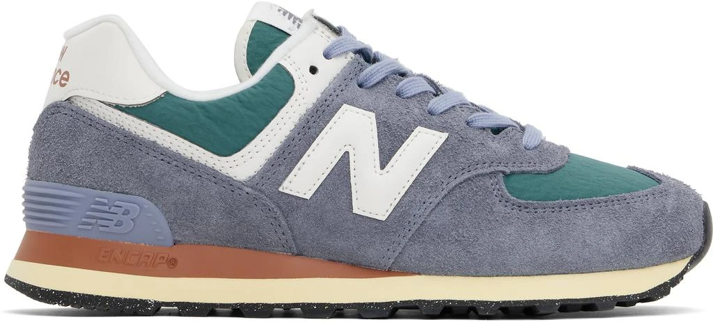 New Balance Navy & Green 574 Sneakers 1