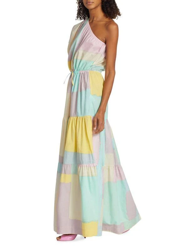 SWF One-Shoulder Puff-Sleeve Maxi Dress 3