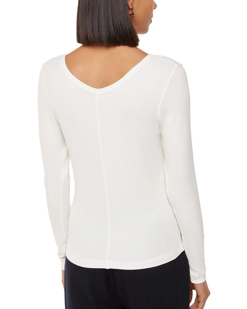 Whistles Essentials Ribbed V Neck Top 2