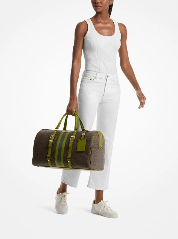 Michael Kors Bedford Travel Extra-Large Signature Logo Stripe Weekender Bag 4