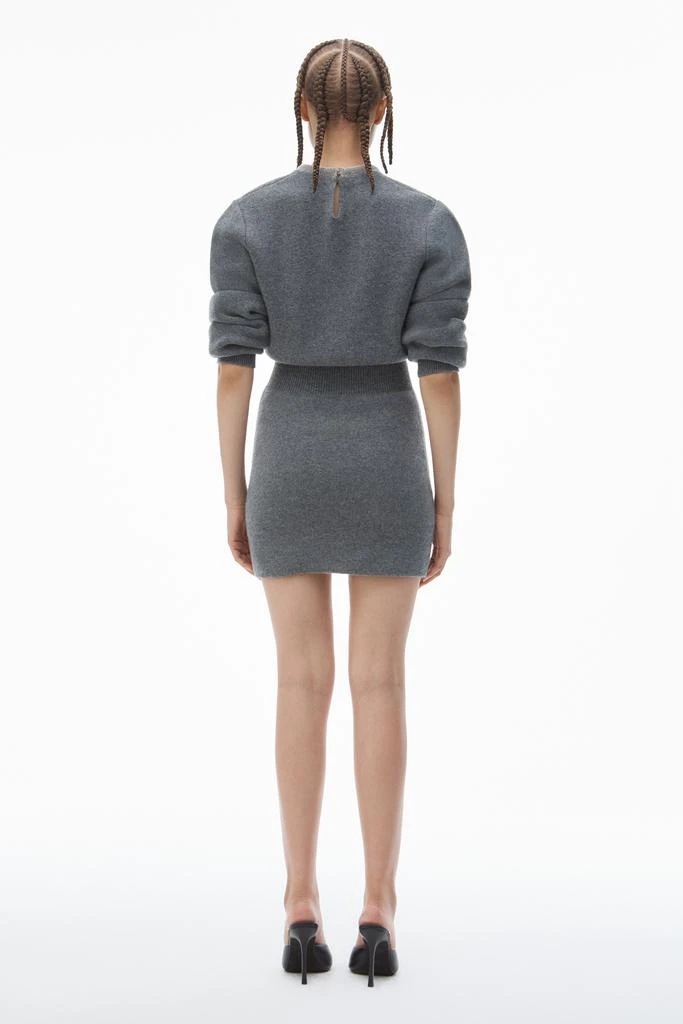 Alexander Wang Long Sleeve Dress in Wool Blend with Crystal Hotfix Trim 5