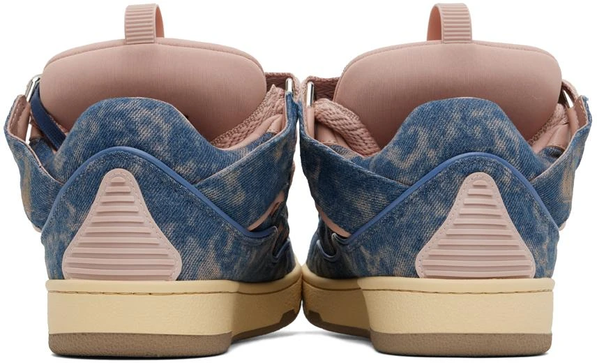 Lanvin SSENSE Exclusive Blue & Pink Curb Denim Sneakers 2