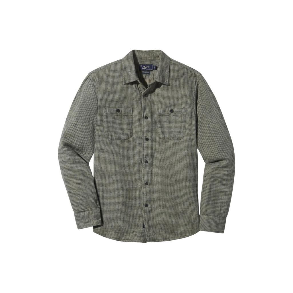Grayers Houndstooth Double Cloth Workshirt In Sage