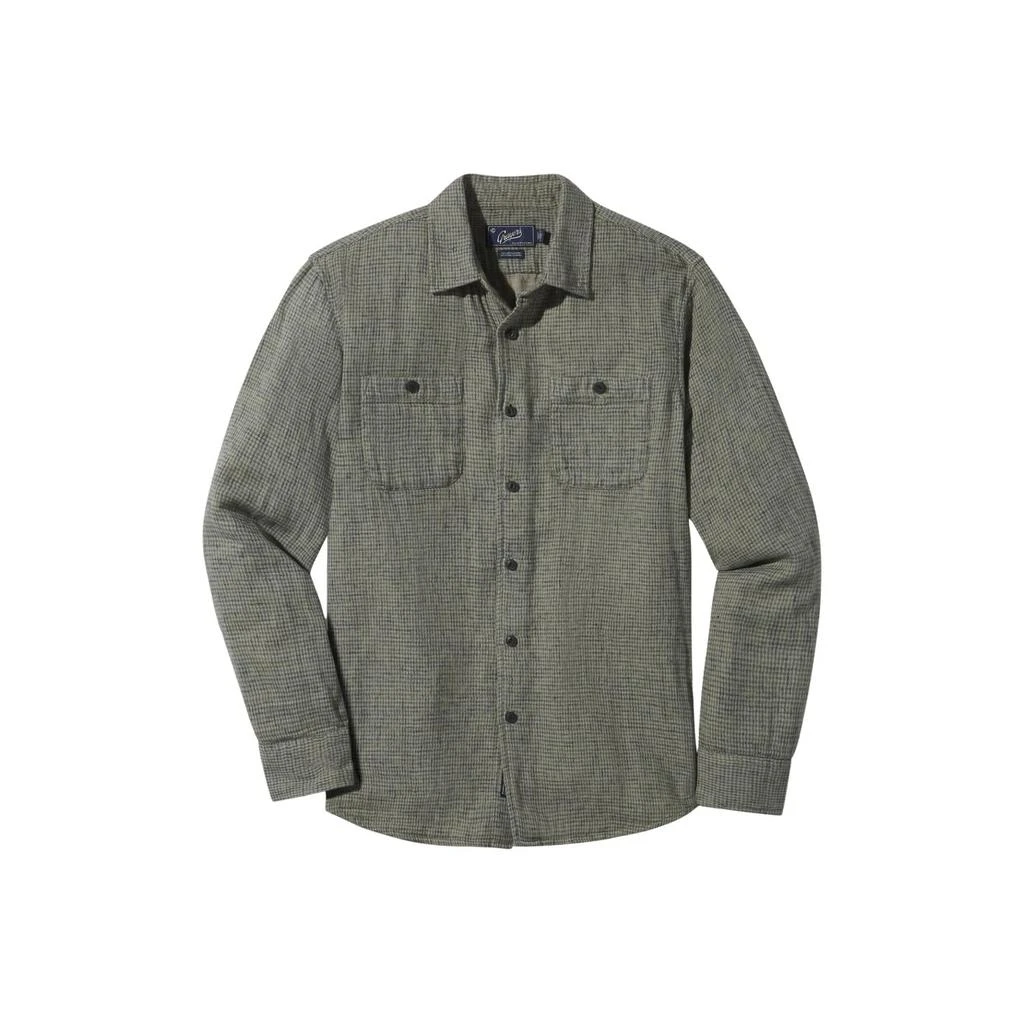Grayers Houndstooth Double Cloth Workshirt In Sage 1