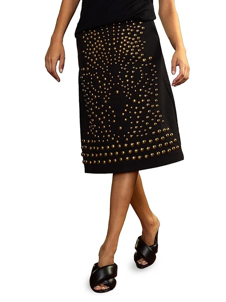Cynthia Rowley Serena Studded Denim A-Line Skirt 3