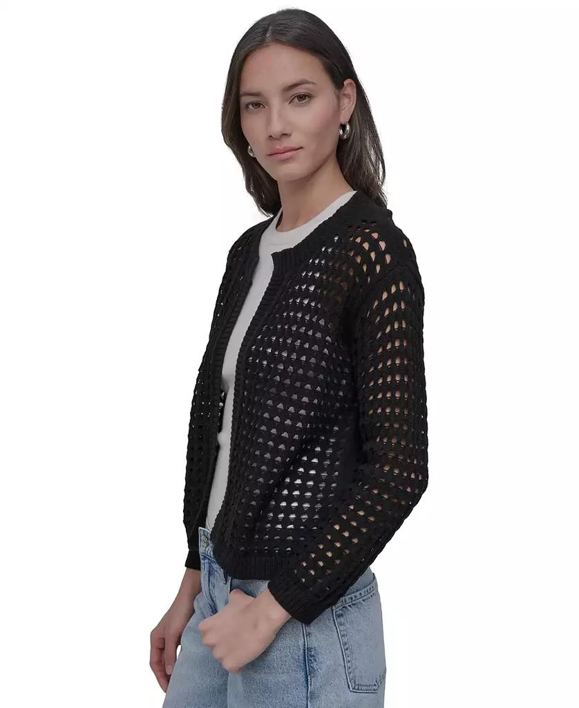 DKNY Petite Open-Stitch Cardigan 3
