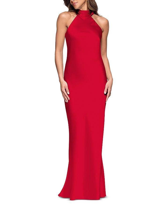 AQUA Sleeveless Satin Gown - Exclusive