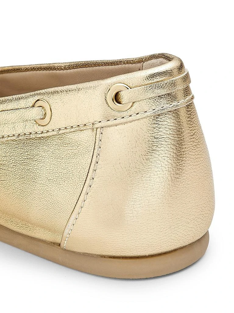 Stuart Weitzman Tinsley Metallic Leather Boat Shoes 6