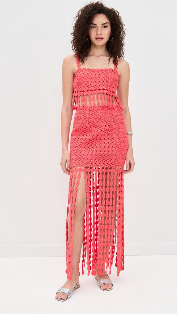 SAYLOR Elie Fringe Embroidery Skirt Set