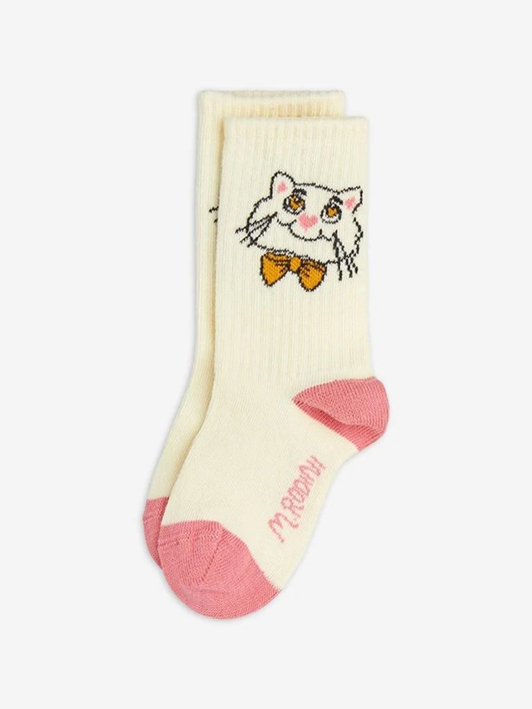 Mini Rodini Mini Rodini Kids Cat and Panda 2 Pack Socks Set in Multicolour 3