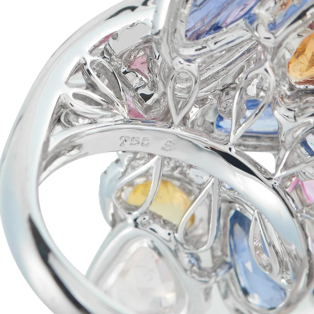 LB Exclusive 18K White Gold 1.65ct Diamond and Sapphire Ring MF41-122325 4