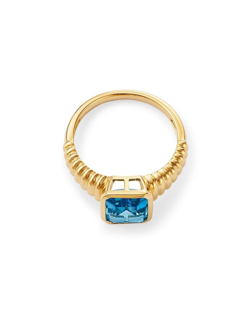 Bloomingdale
s Fine Collection Bezel Swiss Blue Topaz Textured Ring in 14K Yellow Gold 3