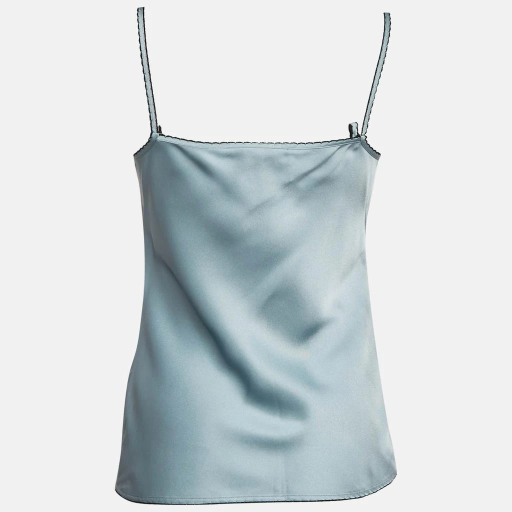 Gucci Gucci Blue Silk Satin Strawberry Patch Detail Camisole M 2