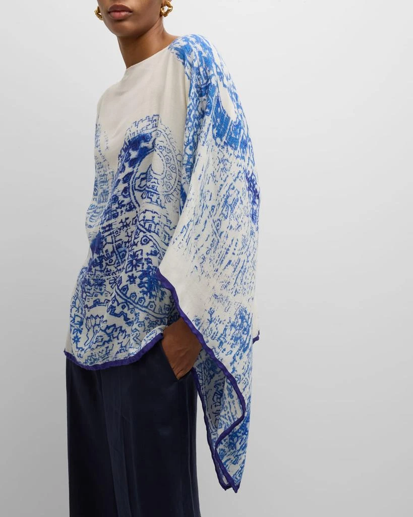 Rani Arabella Paisley Cashmere-Blend Printed Poncho 7