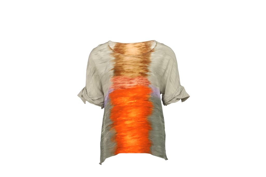 PETER PILOTTO Sunset Tie Dye Print Top in Multicolor Silk