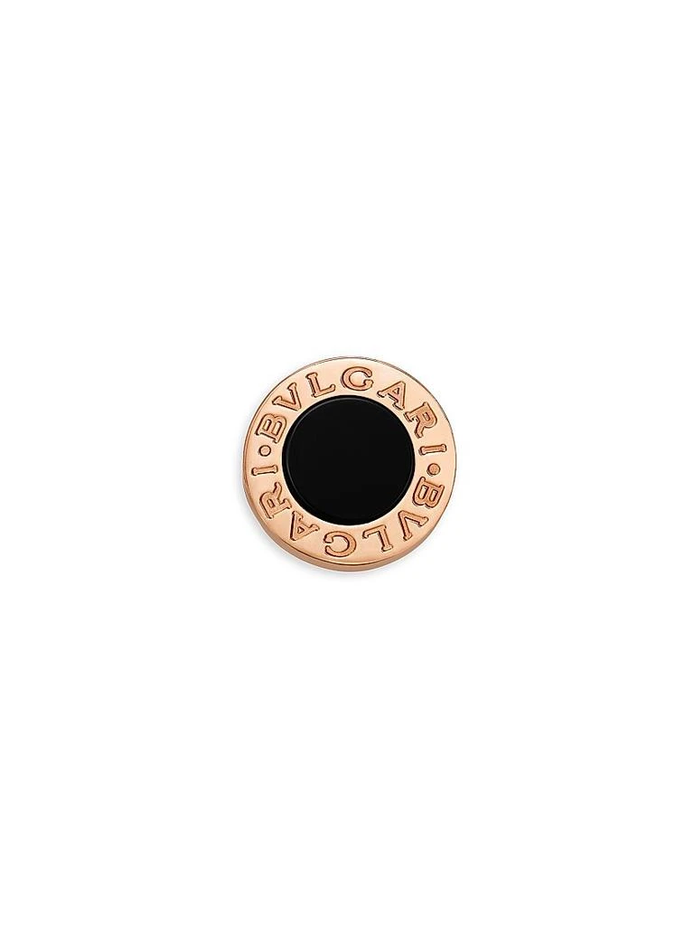 BVLGARI Classic 18K Rose Gold &amp; Onyx Single Round Stud Earring 1