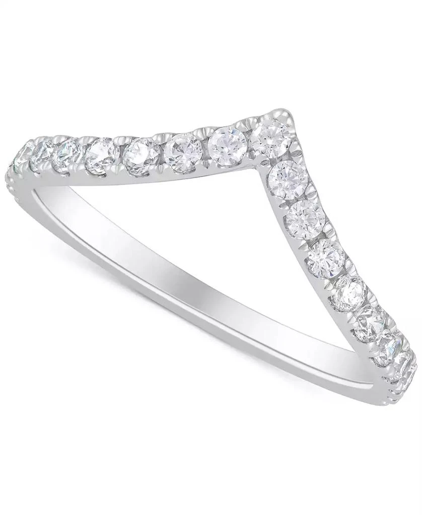 Grown With Love IGI Certified Lab Grown Chevron Band (1/2 ct. t.w.) in 14k White or Yellow Gold 1
