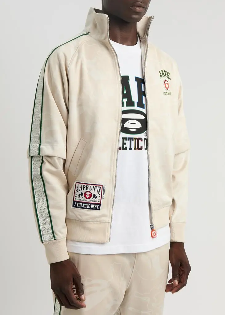 AAPE Logo camouflage-jacquard jersey track jacket  3