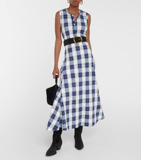 Ralph Lauren Plaid cotton jersey maxi dress