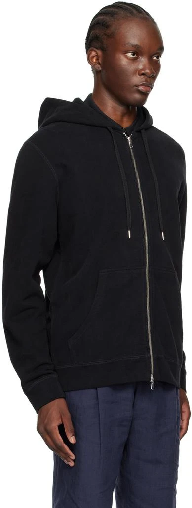 Sunspel Black Loopback Zip Hoodie 2