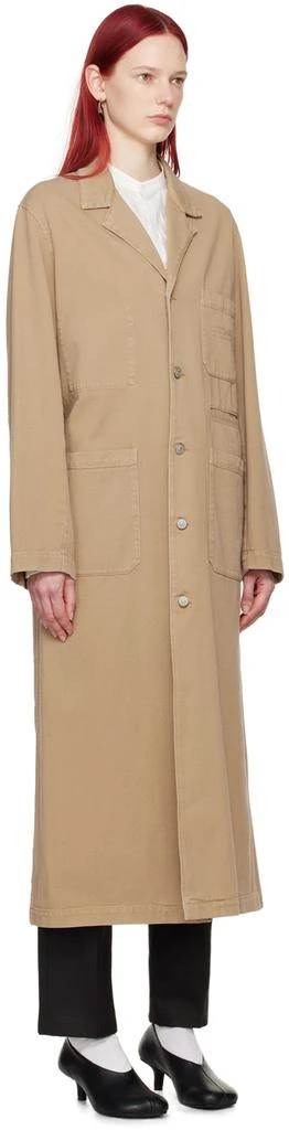 MM6 Beige Embroidered Denim Coat 2