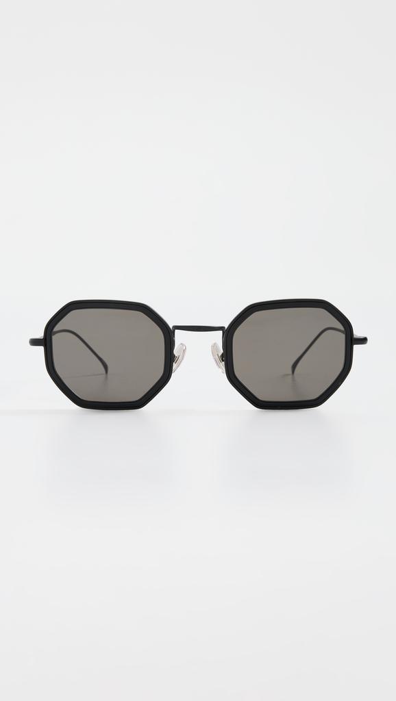 Illesteva Dylan Tate Matte Black Sunglasses with Grey Flat Lenses