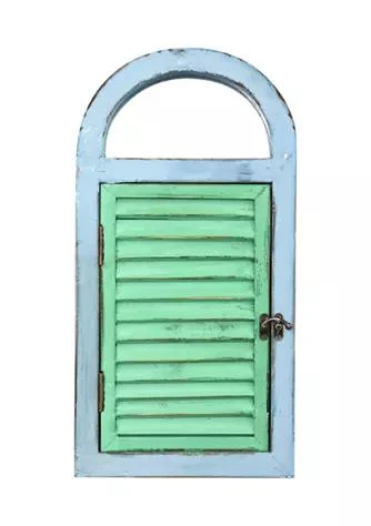 NEARLY NATURAL Vintage Window Shutter and Mirror Wall Décor