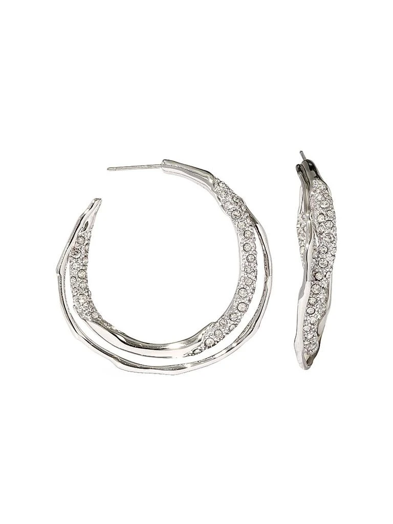 Alexis Bittar Solanales Twist 14K-Gold-Plated, Rhodium-Plated 
Glass Crystal Hoop Earrings 4