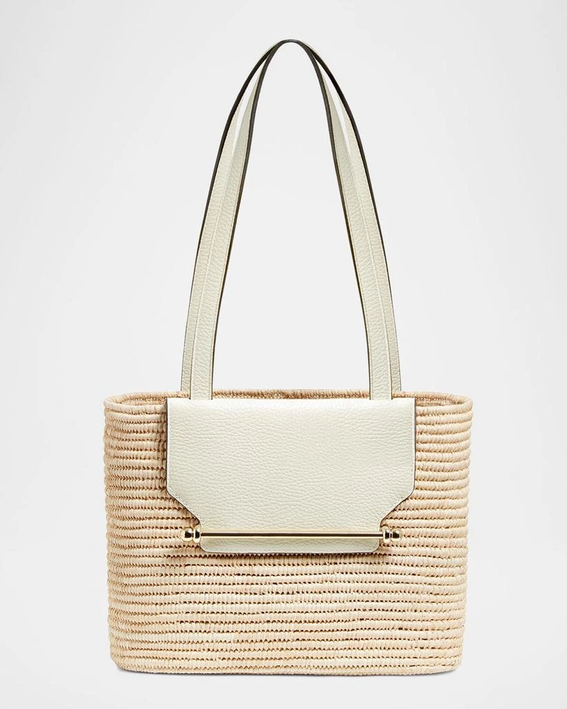 Strathberry Basket Raffia & Leather Shoulder Bag 1