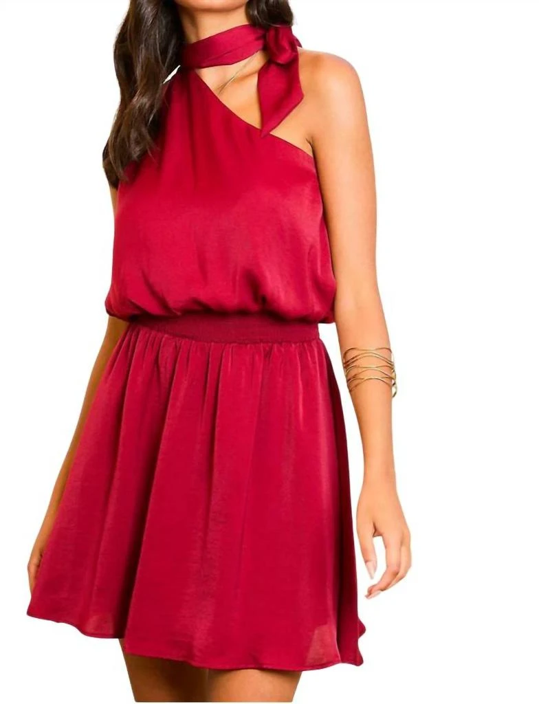 One Shoulder Mini Dress In Burgundy  On Sale Now with Up to 45% Off |  Discover Exclusive Deals & Savings at BeyondStyle  Authentic Main Strip  women|clothing|dresses with Limited-Time Discounts, Free