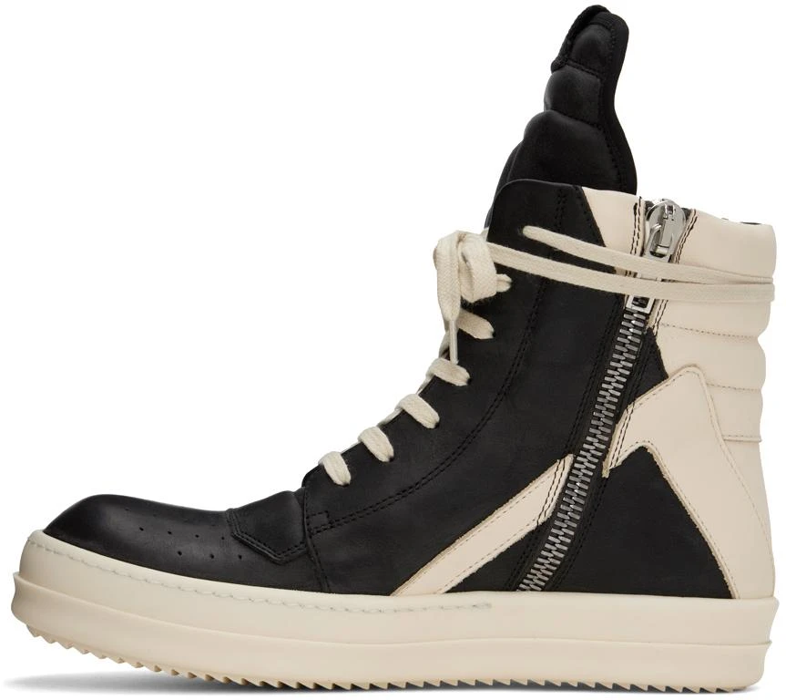 Rick Owens Black & Off-White Geobasket Sneakers 3