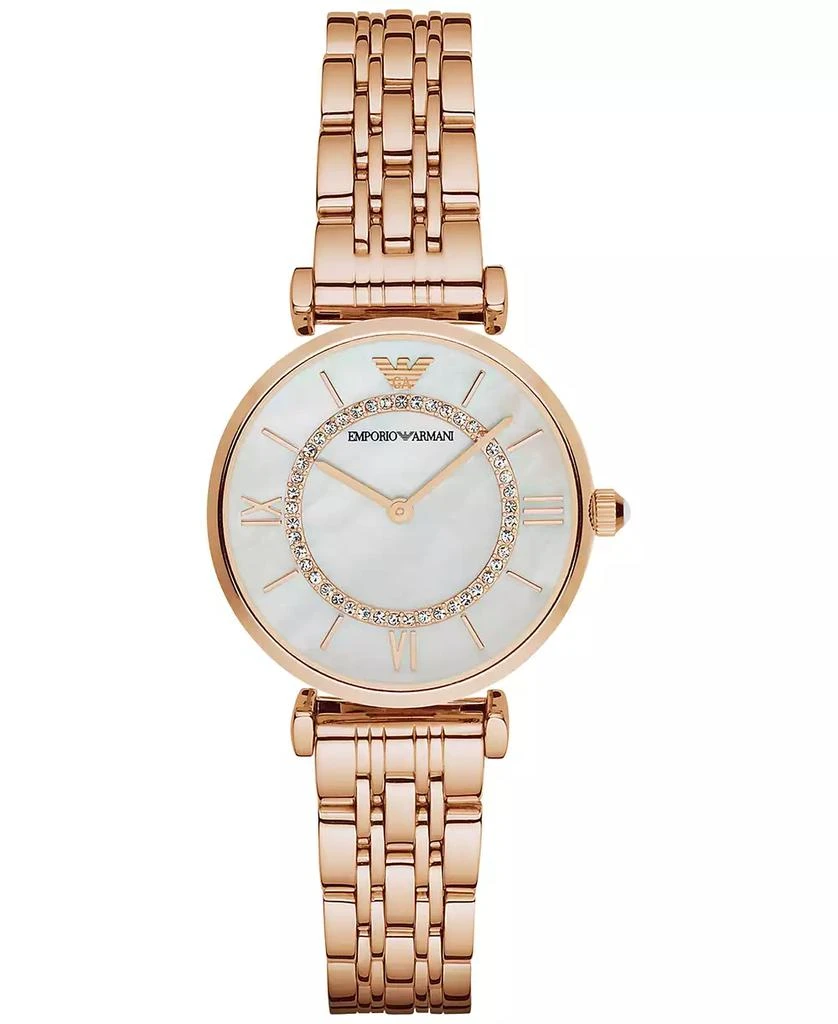 Emporio Armani Women's Rose Gold-Tone Stainless Steel Bracelet Watch 32mm AR1909 1