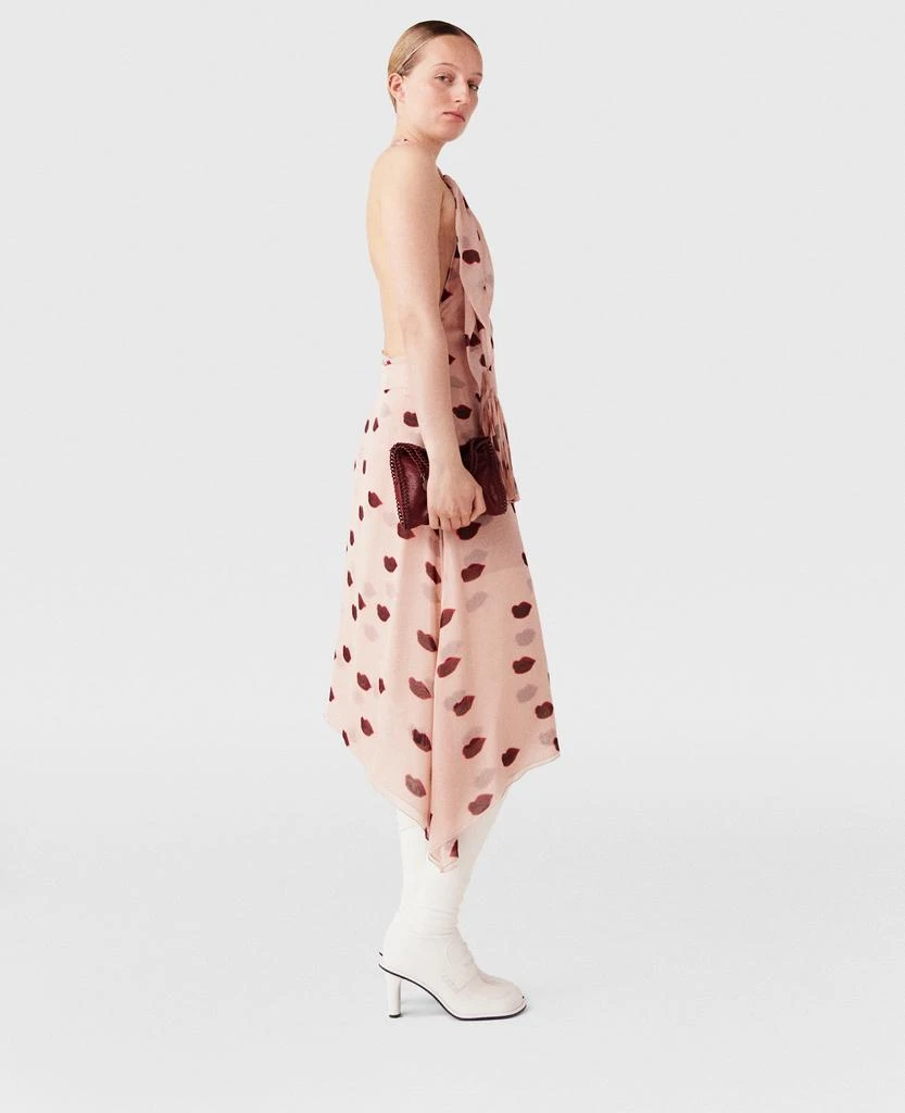 Stella McCartney Stella McCartney - Sleeveless Lips Print Midi Dress, Woman, Dusty pink and red, Size: 38 1